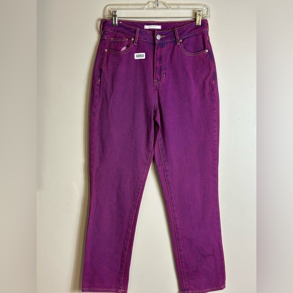 Pacsun mom jeans 25 14”waist 10-1/2 rise 27”inseam-purple preowned great conditi - Picture 2 of 7